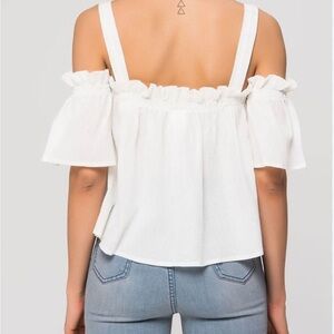 NWT Lumina White Ruffle Off-Shoulder Blouse (Flawed) – Approx. Size Medium